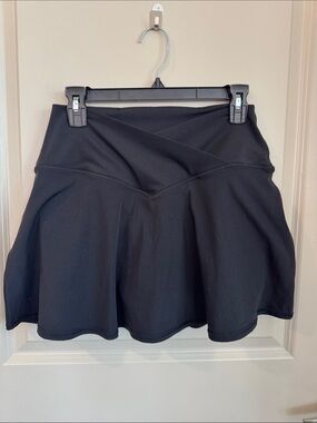 aerie offline Black Circle Skater skort with Crossover Waistband